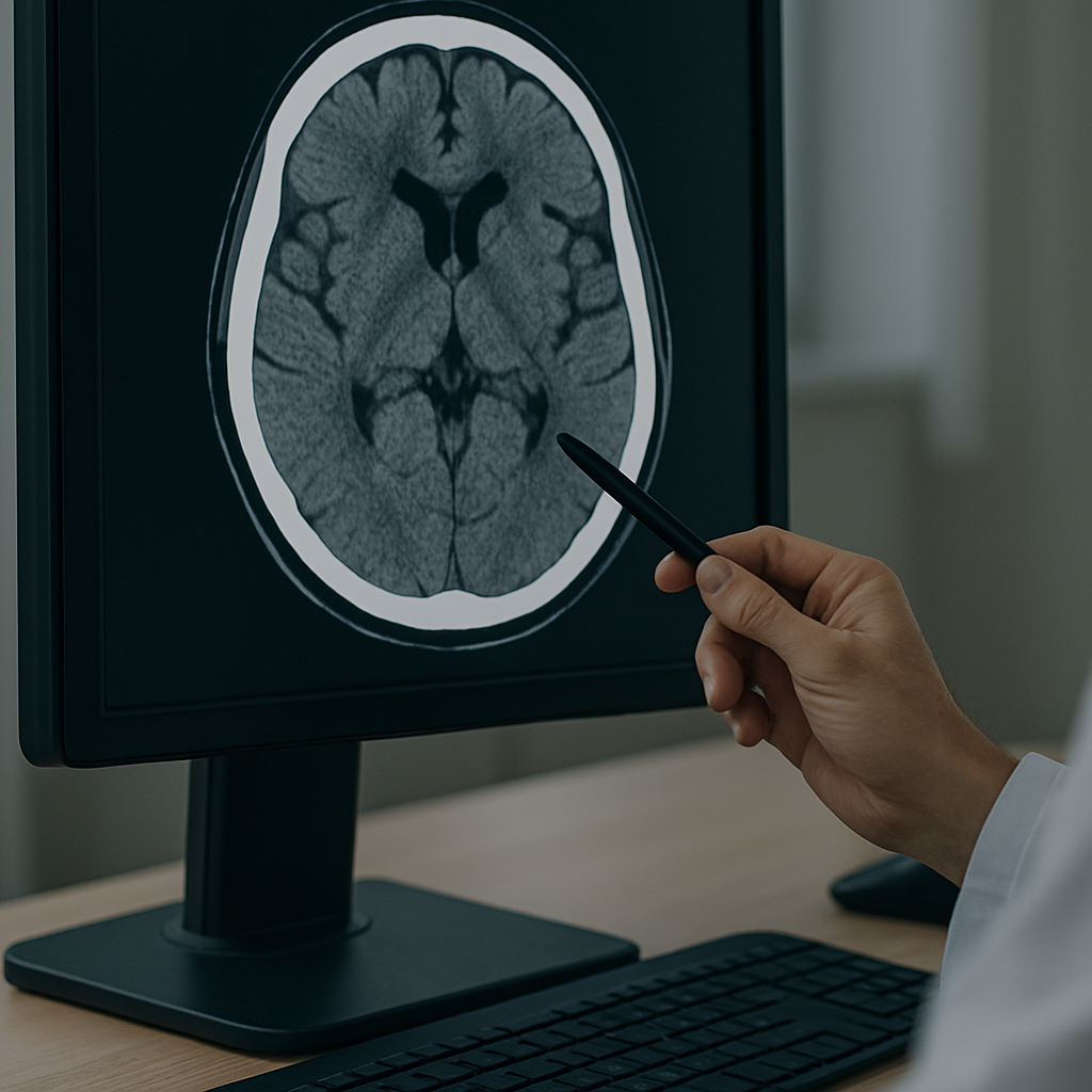 CT scan 3D rendering of brain